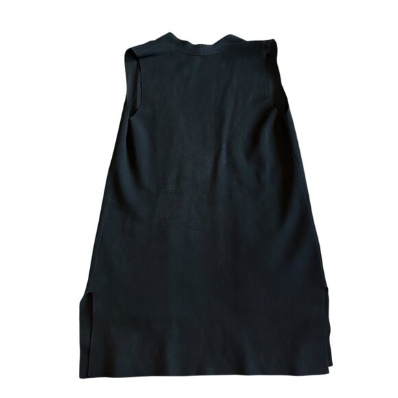 Kobi Halperin Black Open-Front Long-Length Vest Topper Fringe Pockets Size Small - Picture 8 of 13